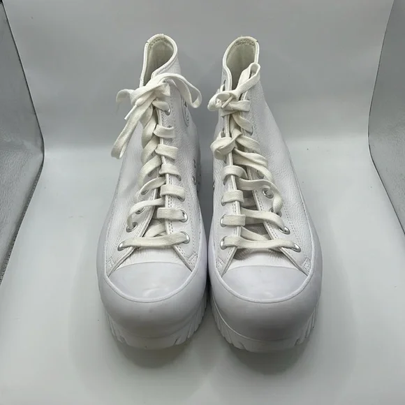 NWT Converse Lugged 2.0 Platform Shoe Sneakers High Top White Leather Womens 10 - Picture 3 of 13